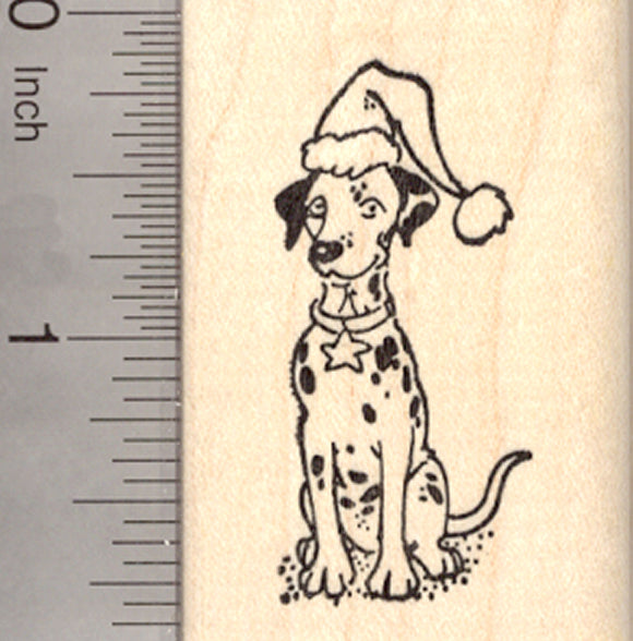 Christmas Dalmatian Dog Rubber Stamp, Dalmation