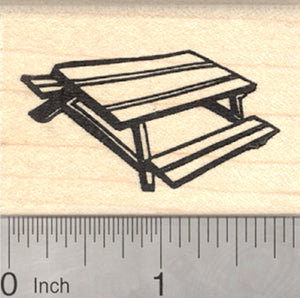 Picnic Table Rubber Stamp, Summer Cookout Series