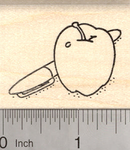 Apple for Teacher Rubber Stamp, with Pen