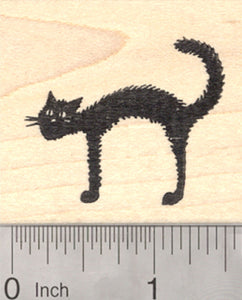 Halloween Black Cat Rubber Stamp