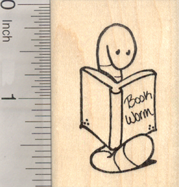Reading Bookworm Rubber Stamp, Kids Need to Read Educational Series
