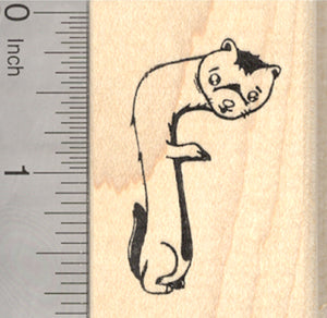 Ferret Rubber Stamp, Shaped like the Letter F