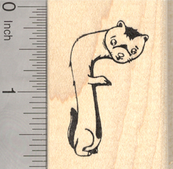 Ferret Rubber Stamp, Shaped like the Letter F