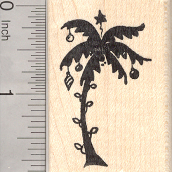christmas palm tree rubber stamp Tropical Christmas Tree Rubber Stamp, Holiday Palm Tree Silhouette Mounted (as shown)