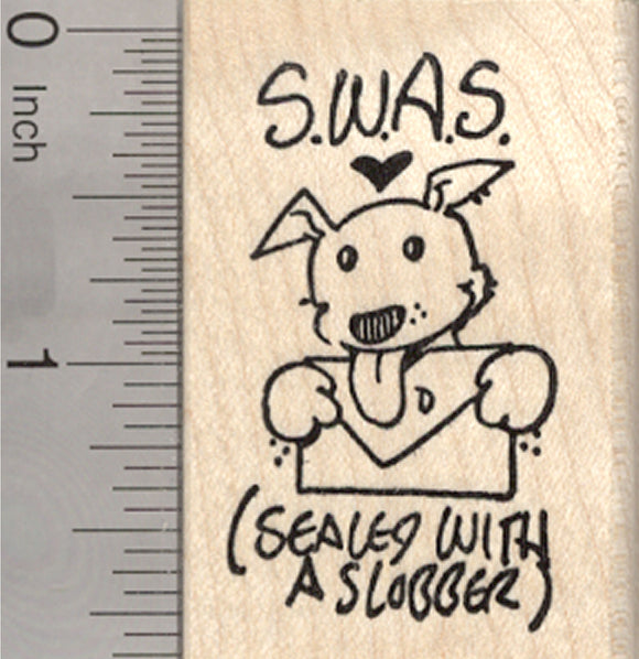 Sealed with Dog Slobber Rubber Stamp, Canine Lover