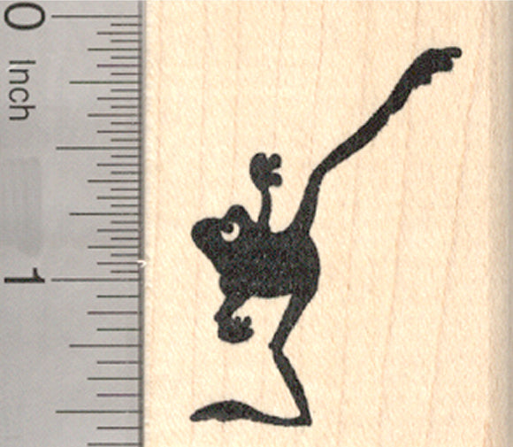 Racing Frog Rubber Stamp, Silhouette Amphibian