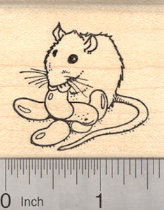 Easter Rat Eating Jelly Beans Rubber Stamp, Candy