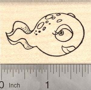 Tadpole Rubber Stamp, Cute Frog Baby