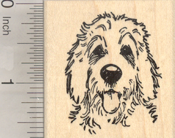 Golden Doodle Rubber Stamp, Dog Hybrid of Poodle and Golden Retriever
