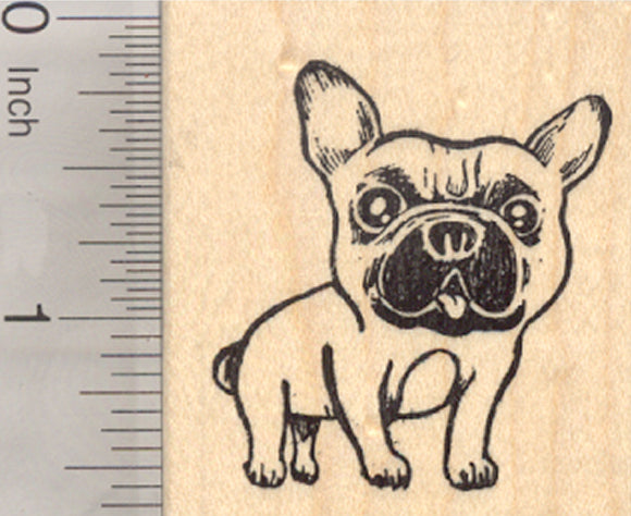 French Bulldog Rubber Stamp, Frenchie, Dog