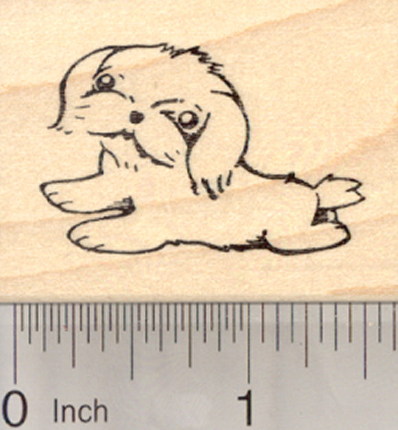 Shih Tzu Dog Rubber Stamp