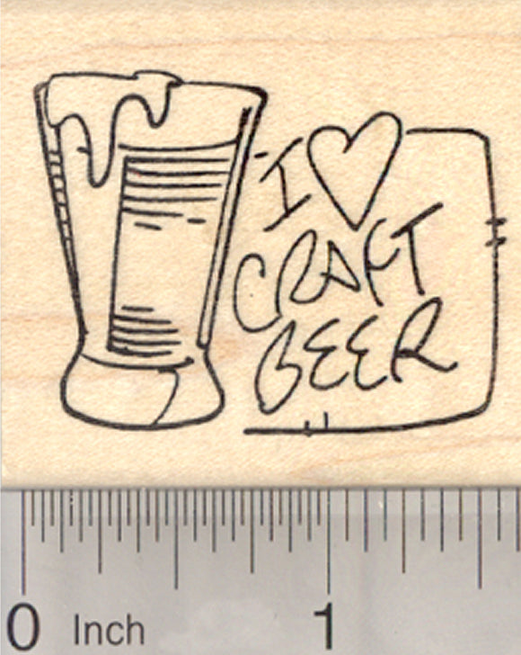 I Love Craft Beer Rubber Stamp