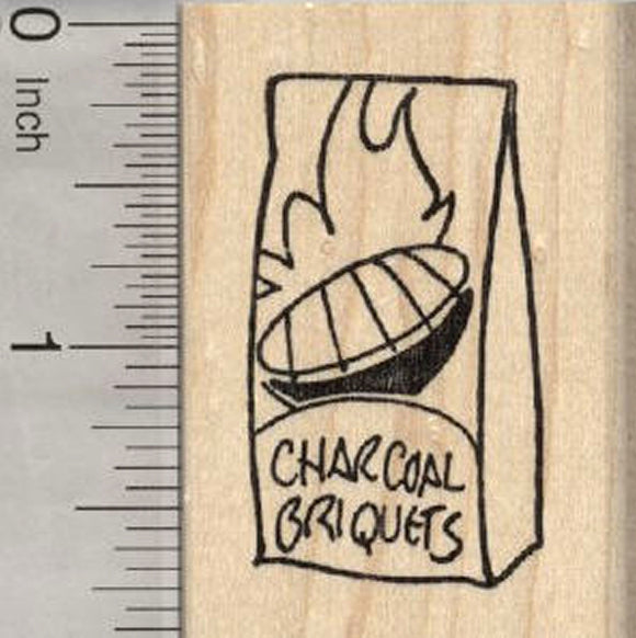 Charcoal Briquets Rubber Stamp, Barbecue, Grill Out Theme