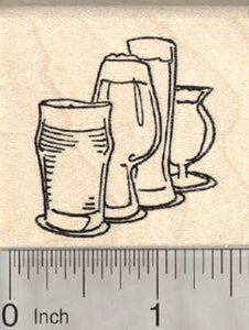 Craft Beer Rubber Stamp, Pilsner Glasses