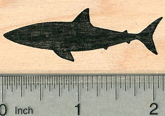 Shark Silhouette Rubber Stamp, Great White, Reef