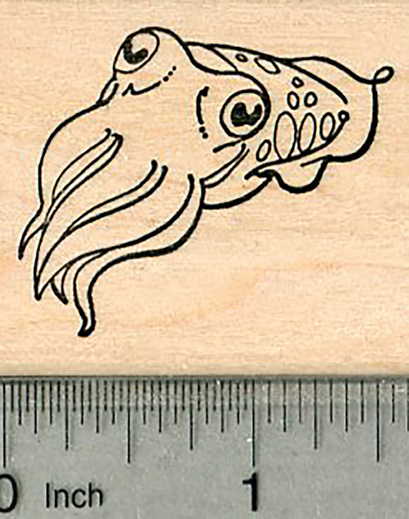 Cuttlefish Rubber Stamp, Marine Wildlife