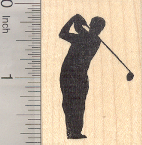 Golf Silhouette Rubber Stamp