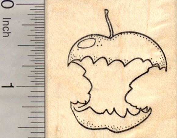 Apple Core Rubber Stamp, Fruit