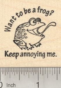 Witch's Threat Rubber Stamp, Want to be a Frog?