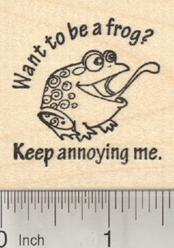 Witch's Threat Rubber Stamp, Want to be a Frog?