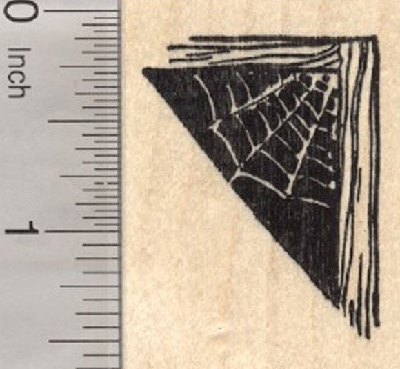 Halloween Spider Web Rubber Stamp, Corner Cobweb