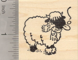 Holiday Valais Blacknose Sheep Rubber Stamp, in Snow