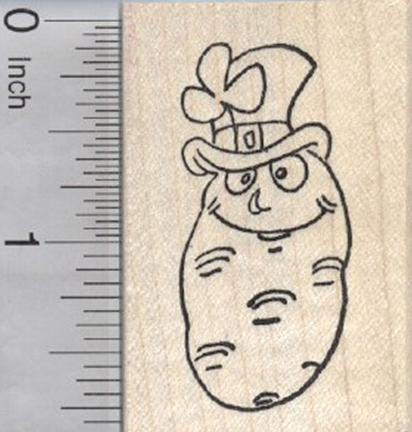 Saint Patrick's Day Potato Rubber Stamp, Irish, Leprechaun Hat