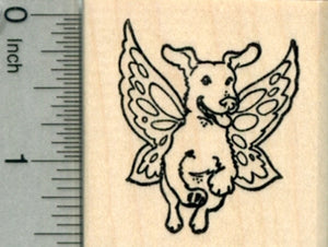 Labrador Retriever Rubber Stamp, Dog with Fairy Wings