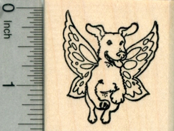 Labrador Retriever Rubber Stamp, Dog with Fairy Wings