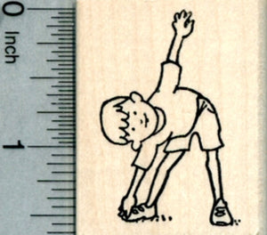 Child Exercise Rubber Stamp, Toe Touches