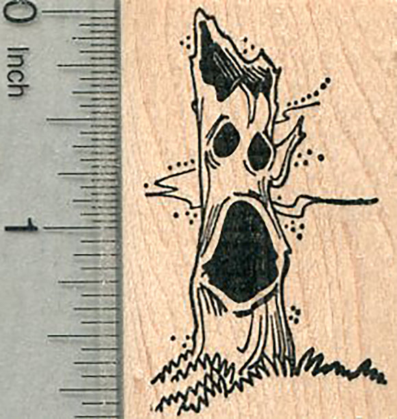 Halloween Haunted Tree Rubber Stamp