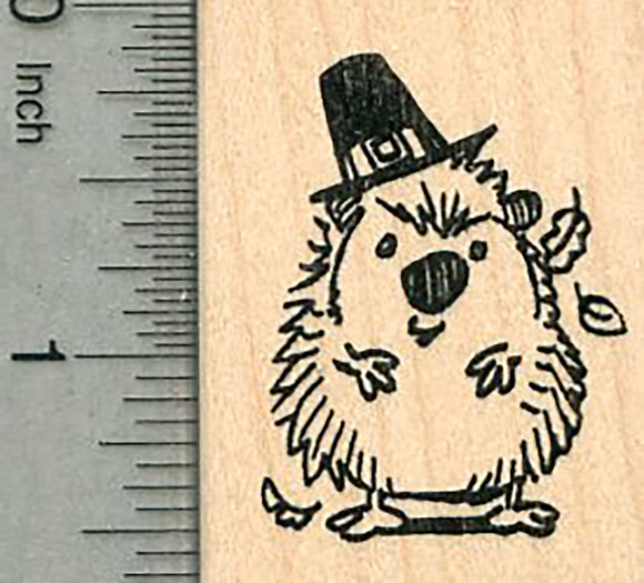 Thanksgiving Hedgehog Rubber Stamp