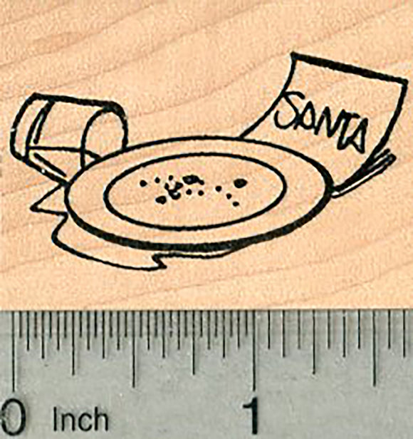 Santa's Milk and Cookies Rubber Stamp, Rubber Stamp