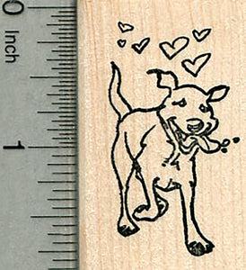 Pit Bull Rubber Stamp, Loving Dog