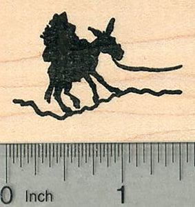 Mule Silhouette Rubber Stamp, Donkey