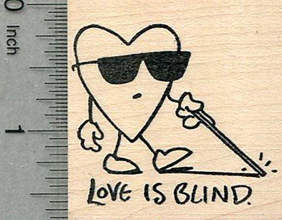 Love is Blind Rubber Stamp, Valentines Day