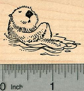 Sea Otter Rubber Stamp, Sleeping