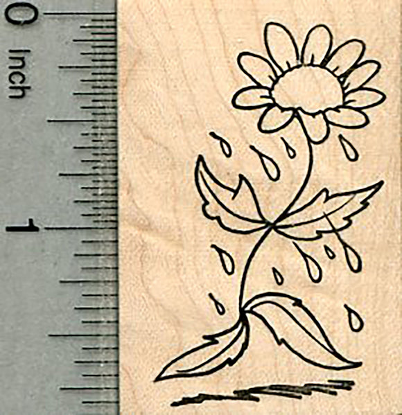 Spring Flower Rubber Stamp, in Rain