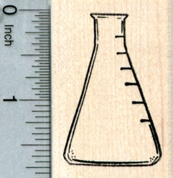 Erlenmeyer Flask Rubber Stamp, Chemistry Lab Science Series
