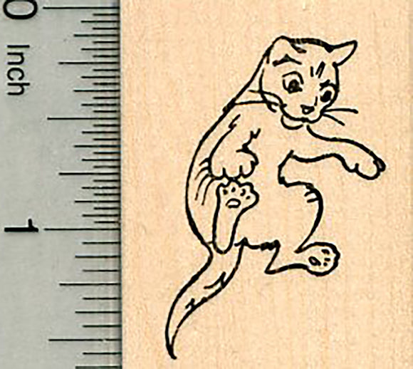 Cat Rubber Stamp, Leaping