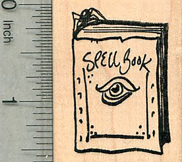 Spell Book Rubber Stamp, Halloween Witch Series