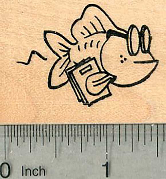 Nerdy Fish Rubber Stamp, Math and Science Series