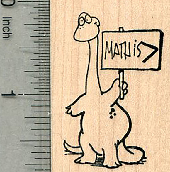 Math is Greater Rubber Stamp, Dinosaur