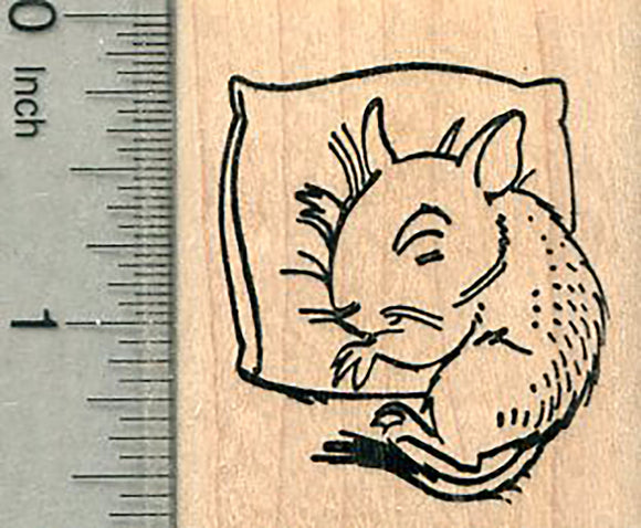 Degu Rubber Stamp, Sleeping on a pillow