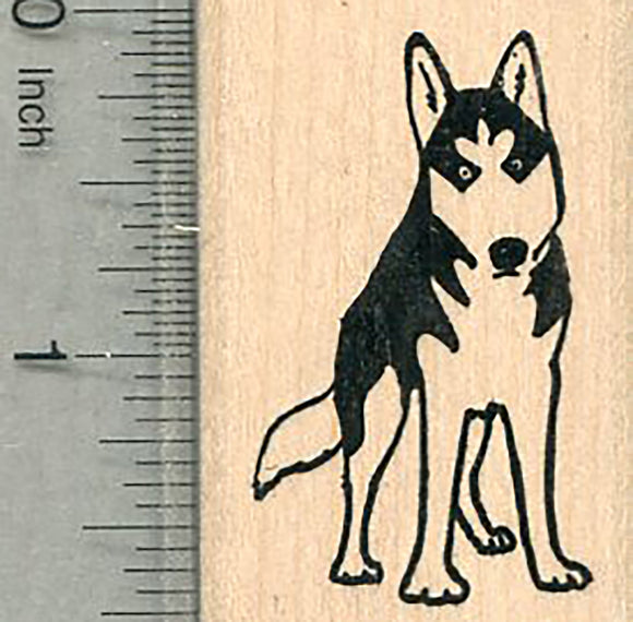 Alaskan Malamute Rubber Stamp, Dog Standing