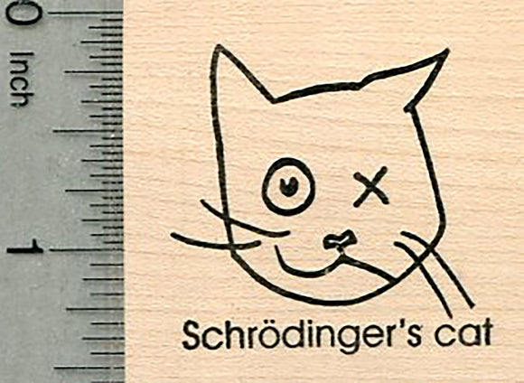 Schrodinger's Cat Rubber Stamp, Science Series