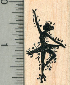 Ballet Dancer Rubber Stamp, in Silhouette
