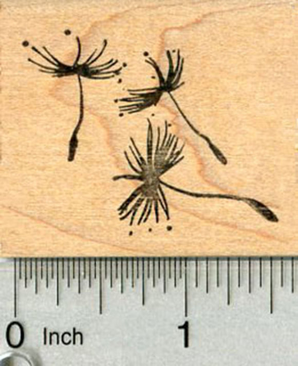 Dandelion Seeds Rubber Stamp, Floating on Fluff