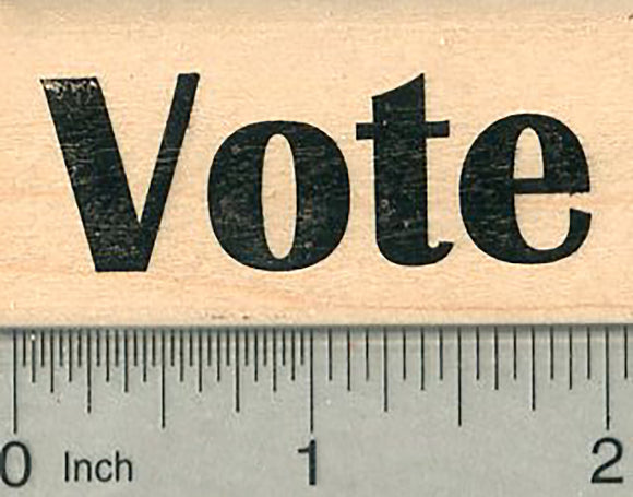 Vote Rubber Stamp, Approximately 3/4 inch tall, Election Card Series