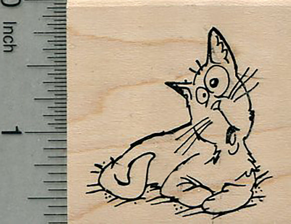 Comic Cat Rubber Stamp